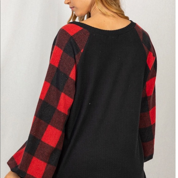 🔴 🎀 Host Pick 🎀 Buffalo Plaid Long Sleeve Top - Picture 3 of 3